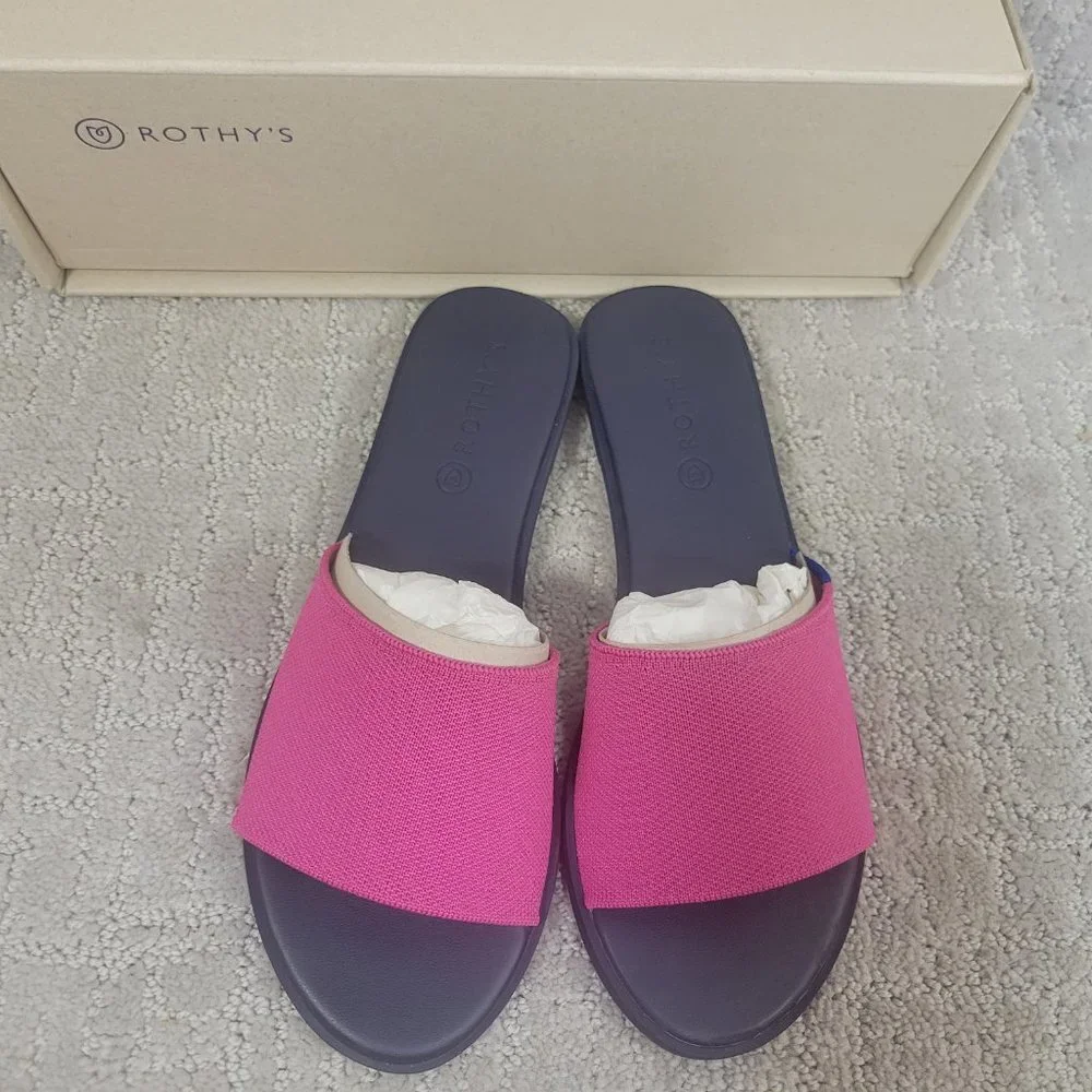 Rothy's The Slide Lotus Flat Sandals Women's Size US 7.5, 8.5, 9, 9.5,10